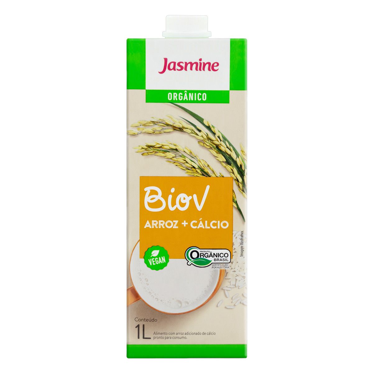 Bebida à Base de Arroz com Cálcio Orgânica Jasmine Biov Caixa 1l