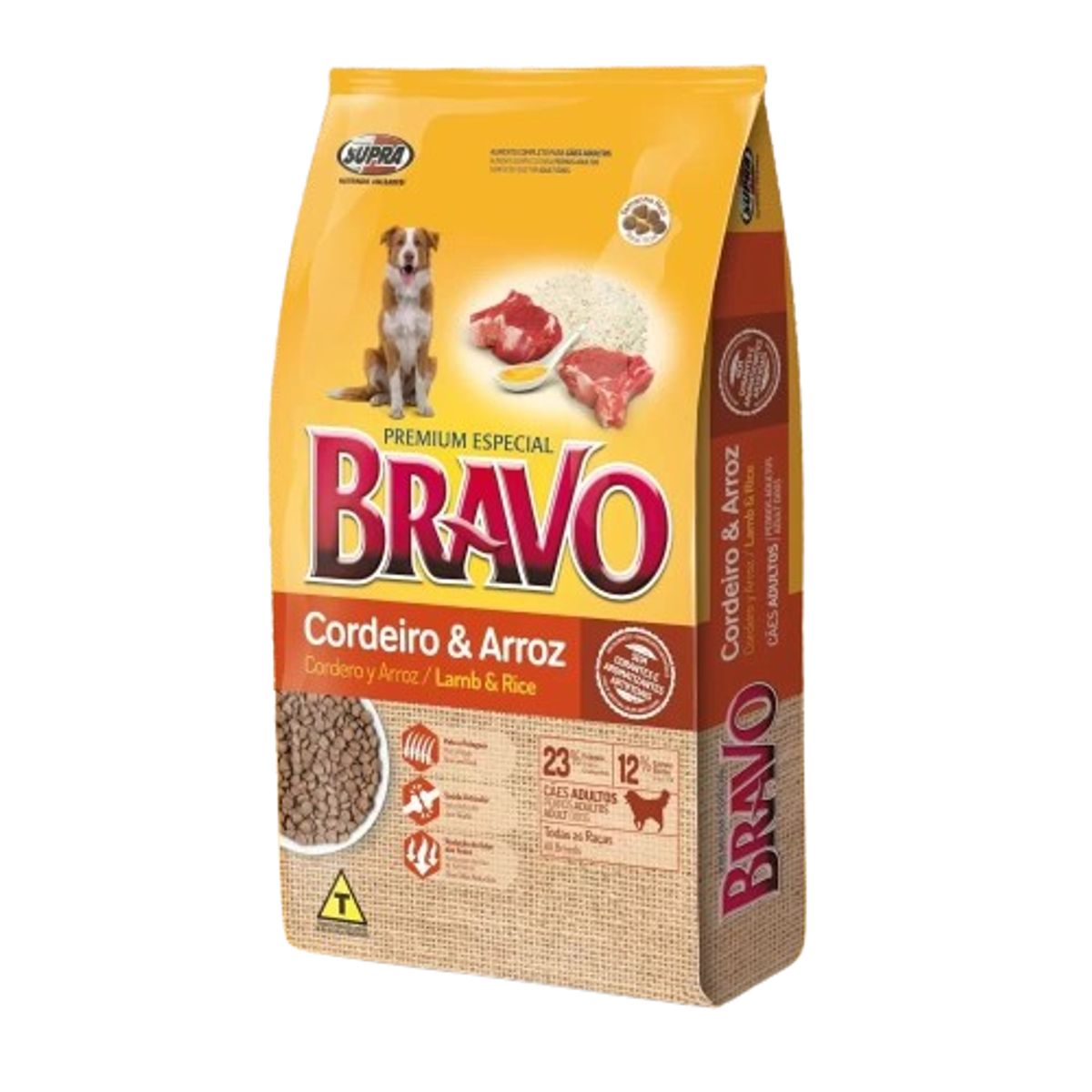 Alimento Bravo Cães Adultos Cordeiro e Arroz 10,1kg