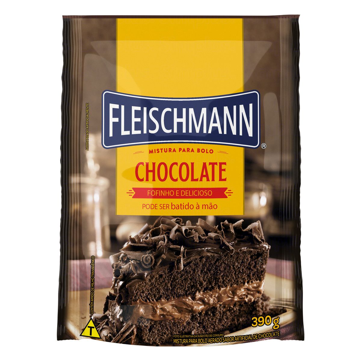 Mistura para Bolo Aerado Chocolate Fleischmann Sachê 390g