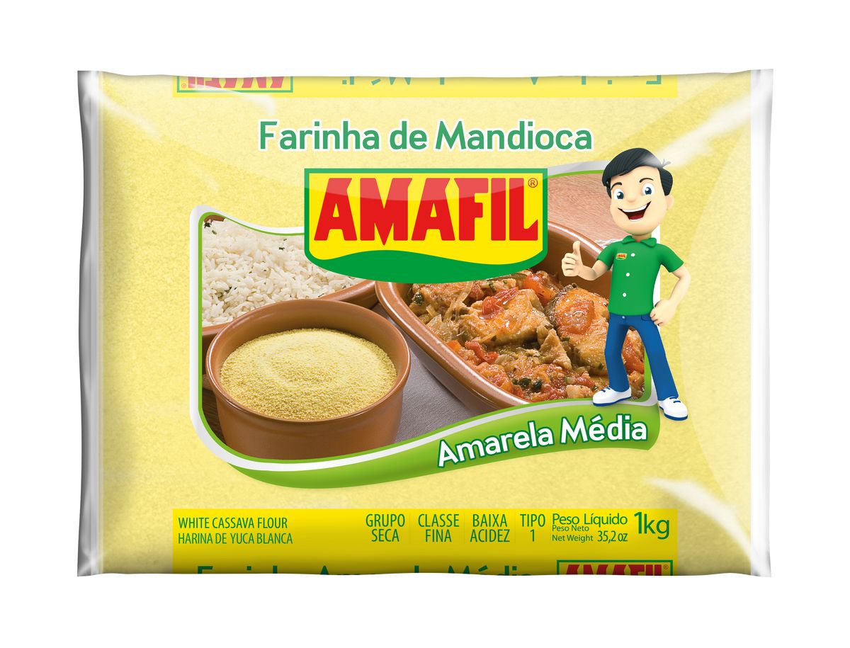 Farinha de Mandioca Amafil Amarela Média 1kg