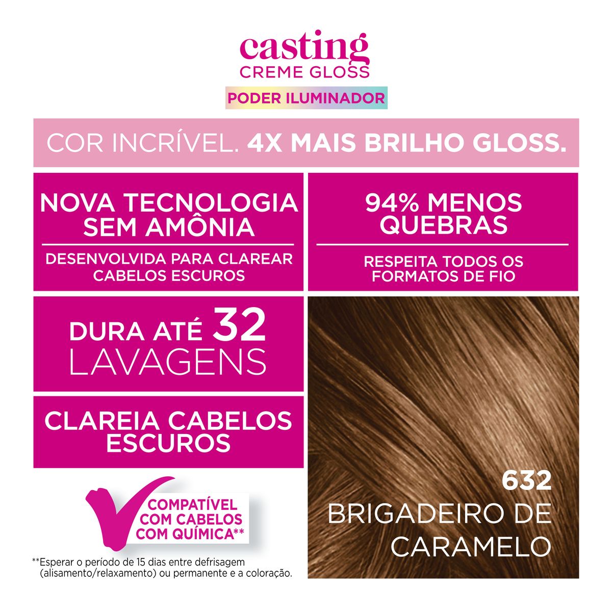 Coloração Casting L'Oréal Paris 632 Brigadeiro de Caramelo image number 2