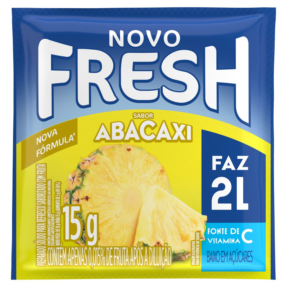 Refresco em Pó Fresh Abacaxi Pacote 15g