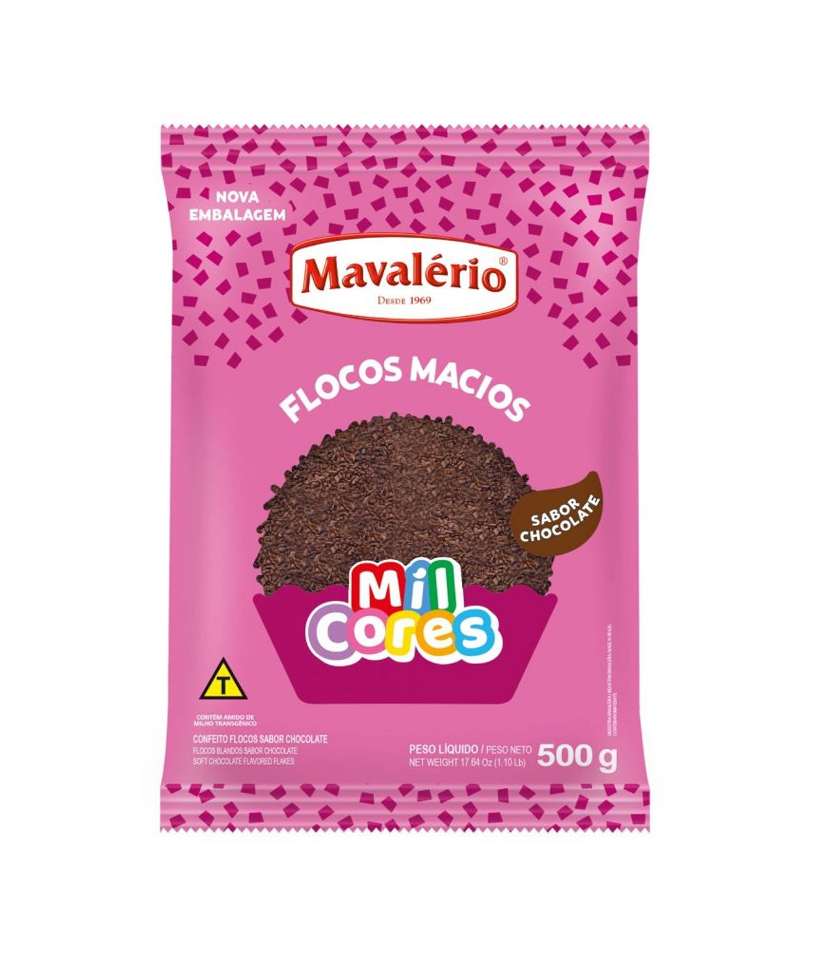 Flocos Mil Cores Sabor Chocolate Macio 500g