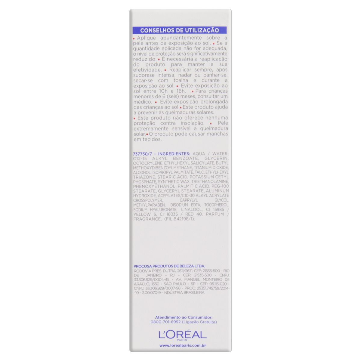 Protetor Solar Antirrugas Facial FPS 60 L'Oréal Paris Solar Expertise Caixa 50g image number 1