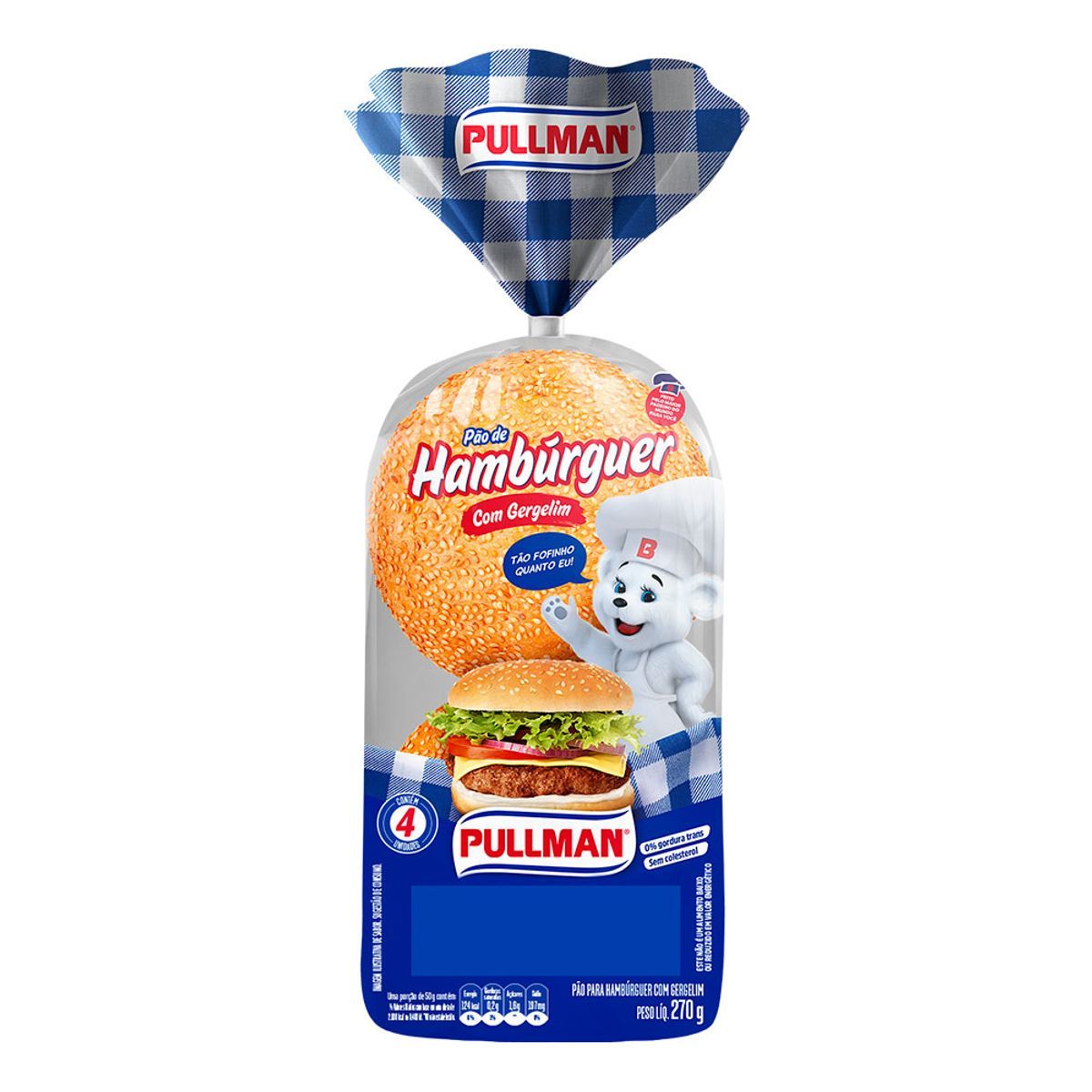 Pão de Hambúrguer com Gergelim Pullman 200g image number 0