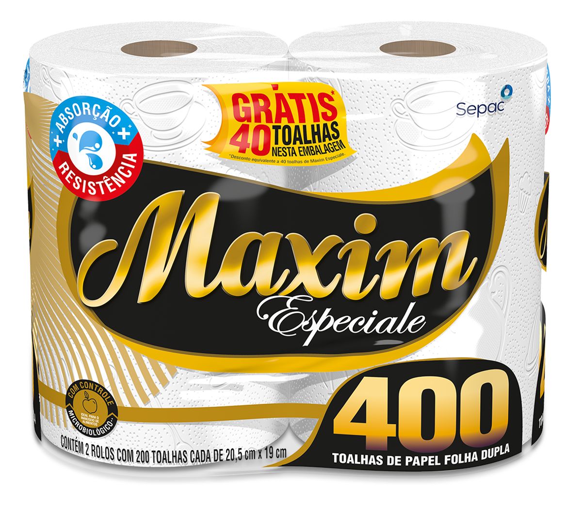 Papel Toalha Maxim Especiale 2 Rolos com 200 Folhas Cada