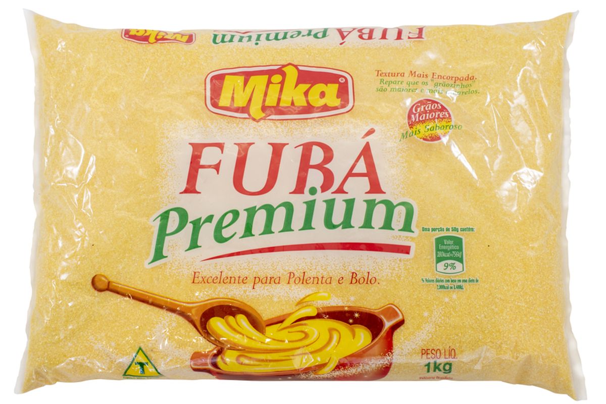 Fubá Premium Mika Pacote 1kg