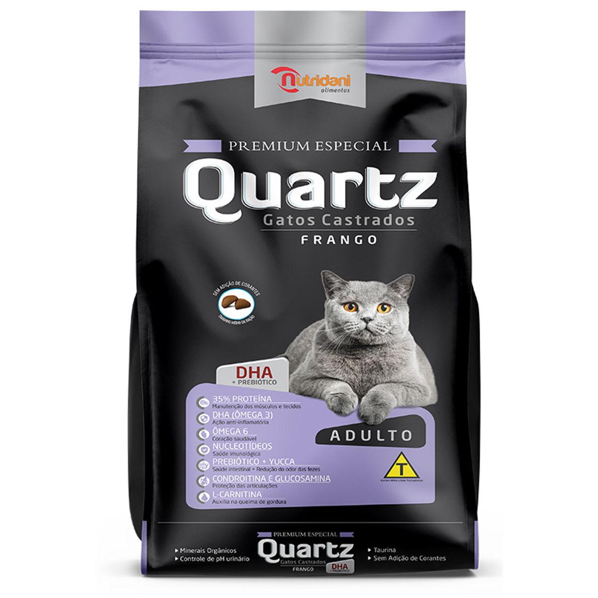 Alimento para Gato Adulto Castrados Quartz Frango 1k