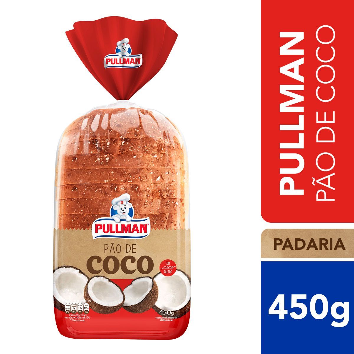 Pão de Coco Pullman 450g image number 1