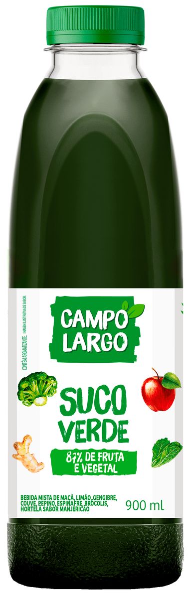 Suco Verde Campo Largo Manjericão 87% de Fruta e Vegetal 900ml image number 0