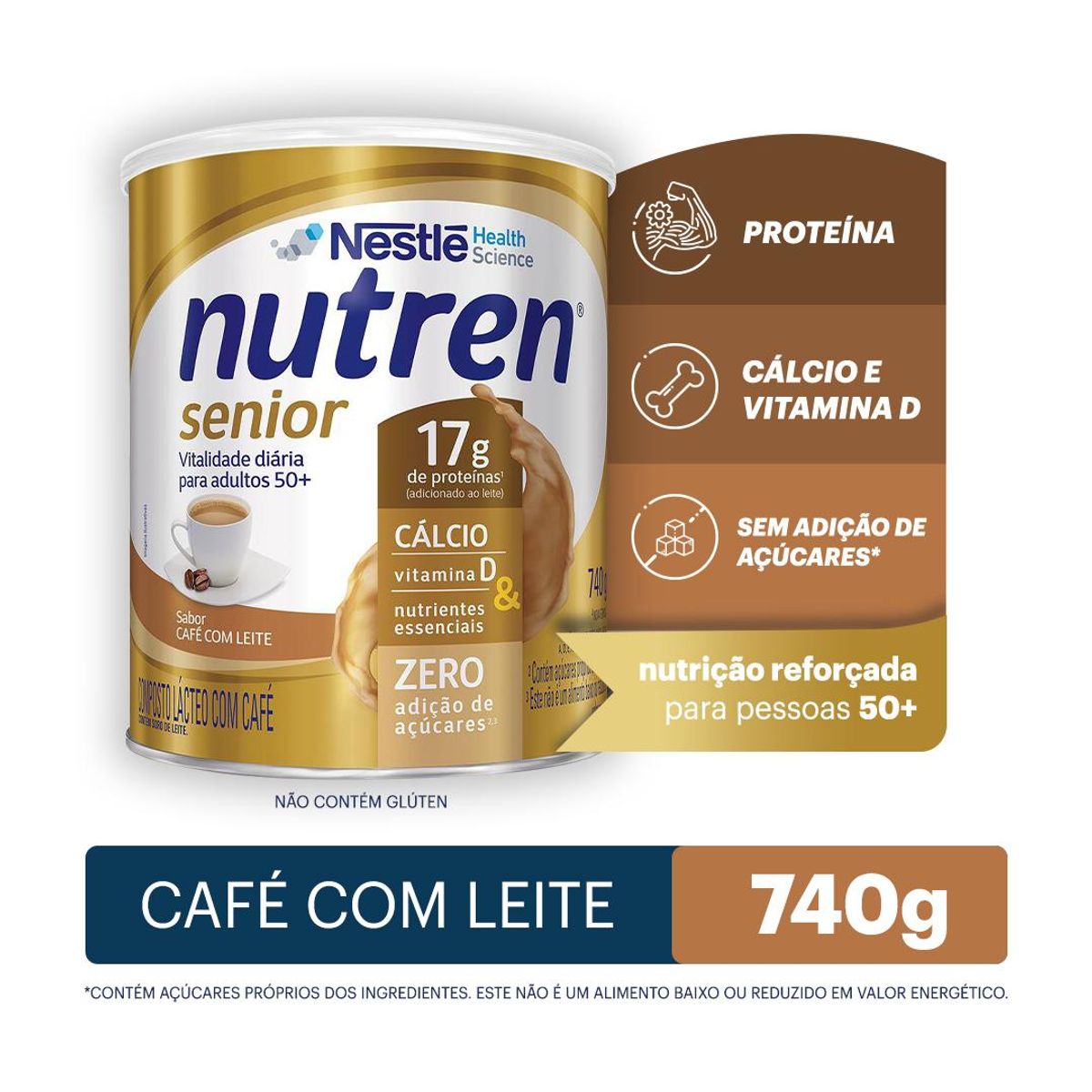 Composto Lácteo Nutren Senior Café com Leite Lata 740g image number 1