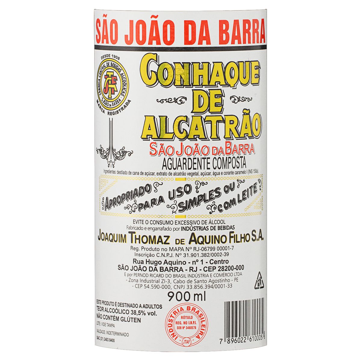 Conhaque de Alcatrão São João da Barra Garrafa 900ml image number 1