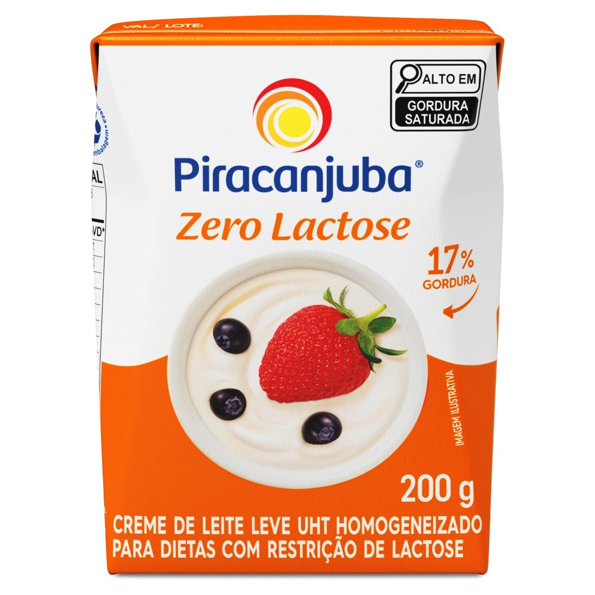 Creme de Leite UHT Zero Lactose Piracanjuba Caixa 200g