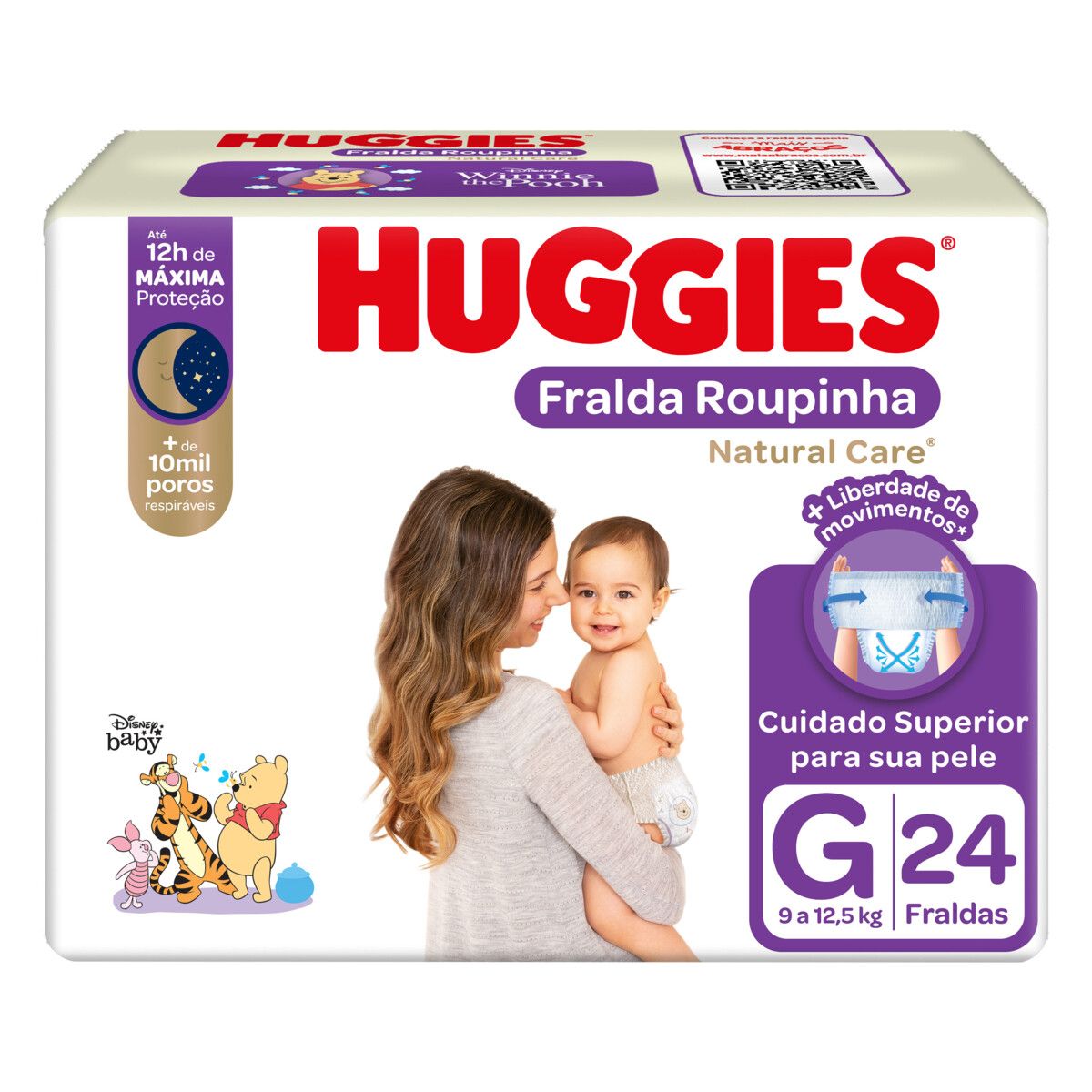 Fralda Descartável Infantil Roupinha Huggies Natural Care G 24 Unidades