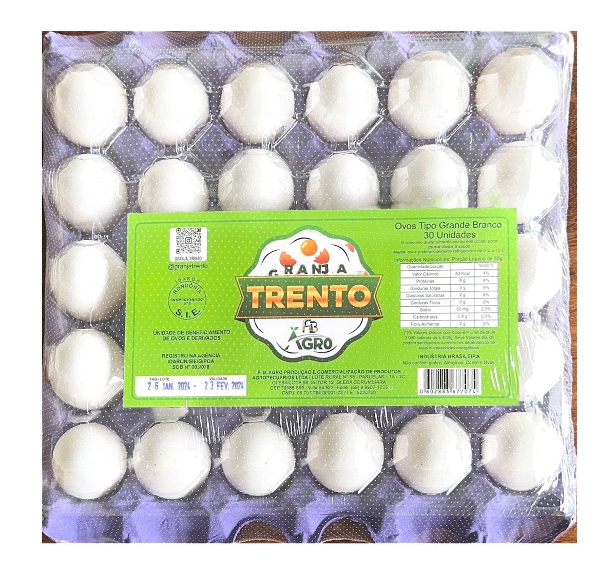 Ovos Branco Granja Trento Cartela com 30 Unidades image number 0