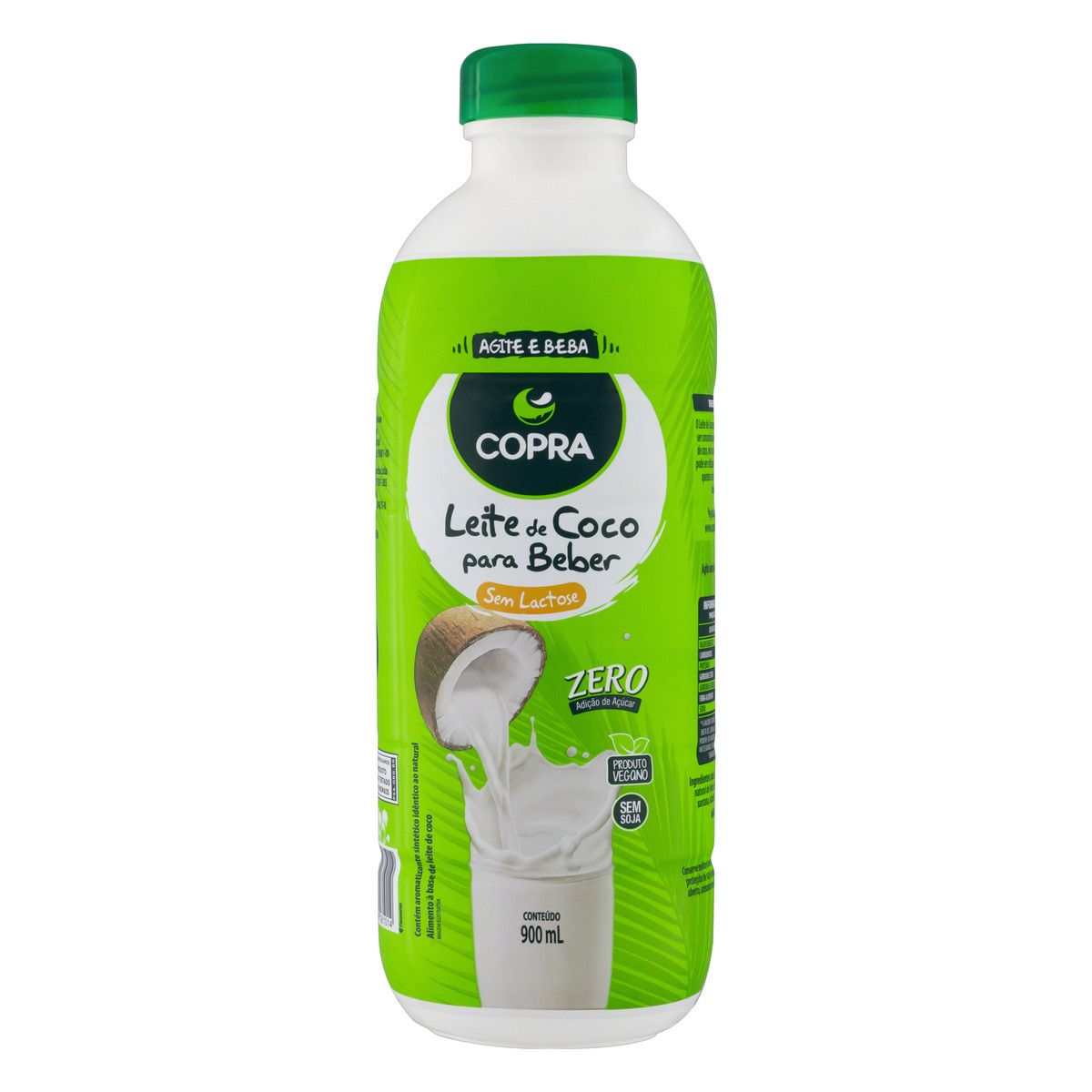 Leite de Coco Pronto para Beber Zero Lactose Copra Garrafa 900ml