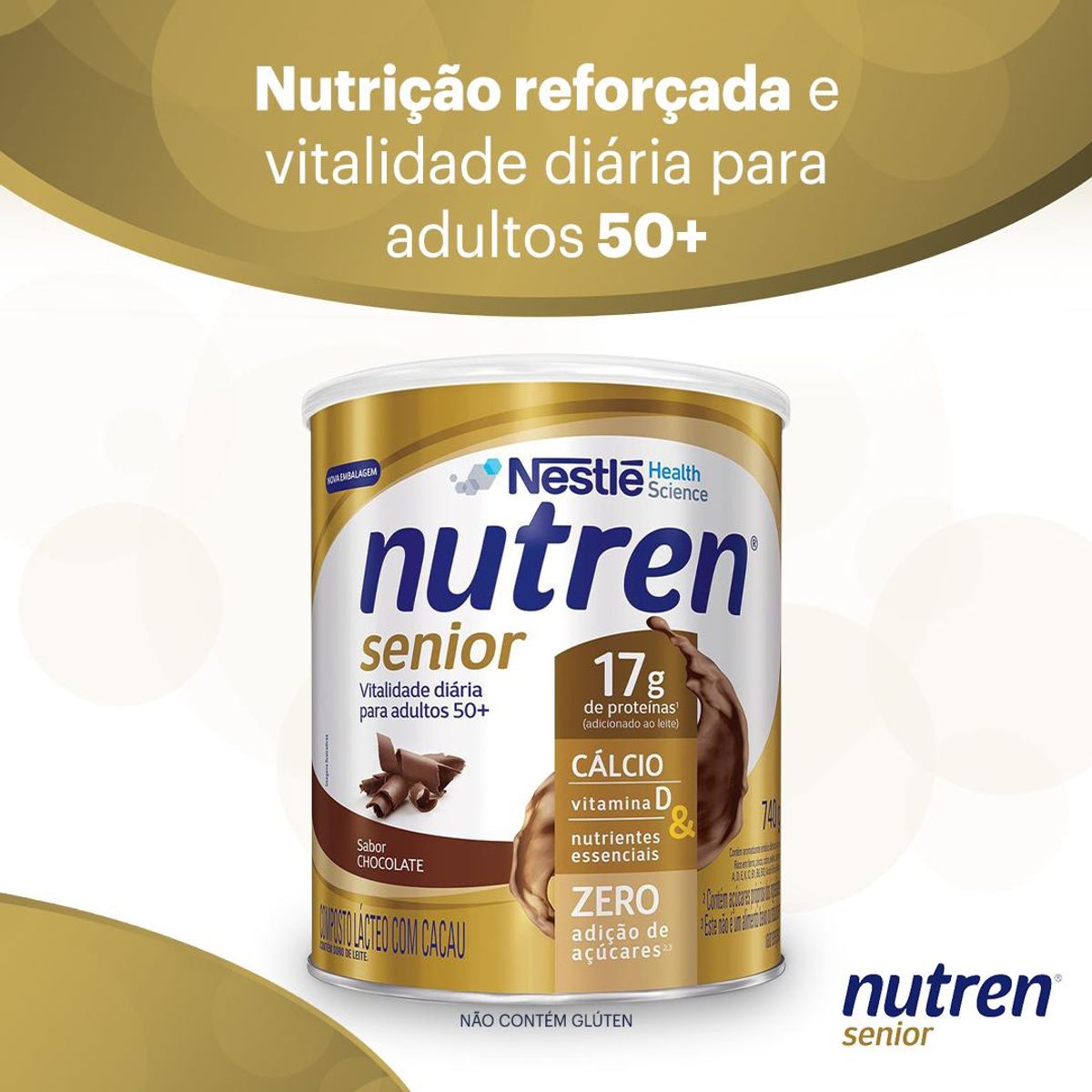 Complemento Alimentar Nutren Senior Chocolate 740g image number 2