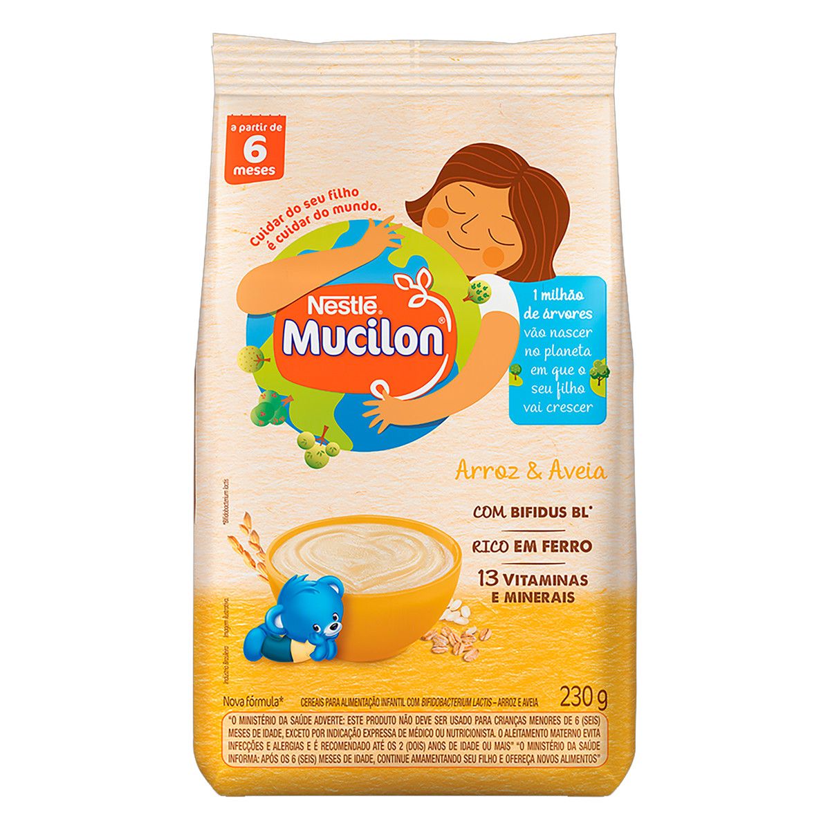 Mucilon Nestlé Arroz e Aveia Pacote 230g