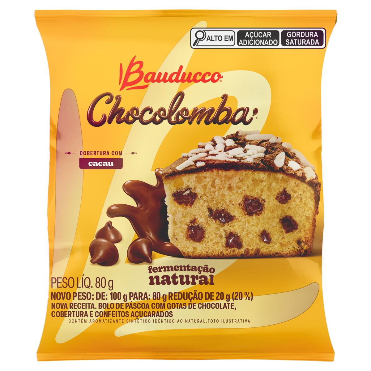 Chocolomba Bauducco Gotas de Chocolate Pacote 80g image number 0