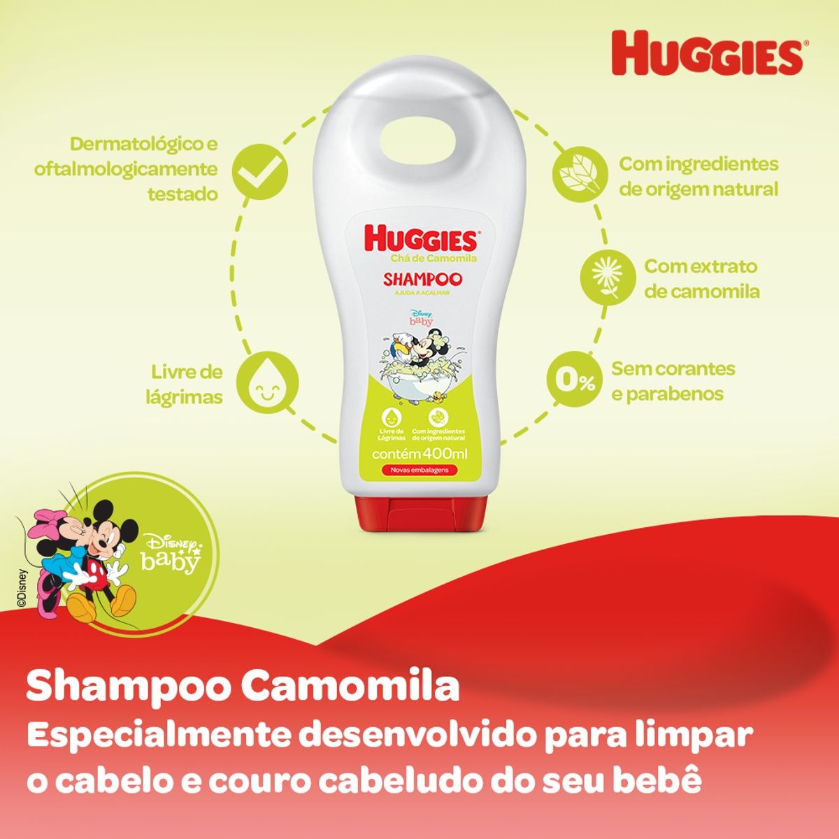 Shampoo Huggies Chá de Camomila - 400 ml image number 3