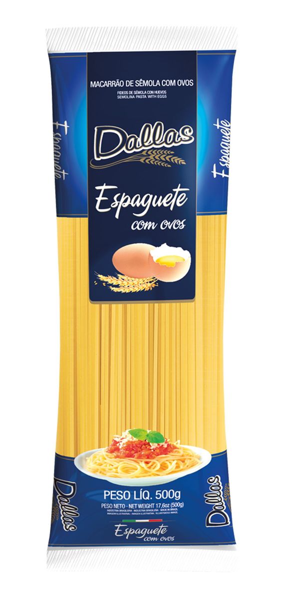 Macarrão Dallas Sêmola com Ovos Espaguete 500g