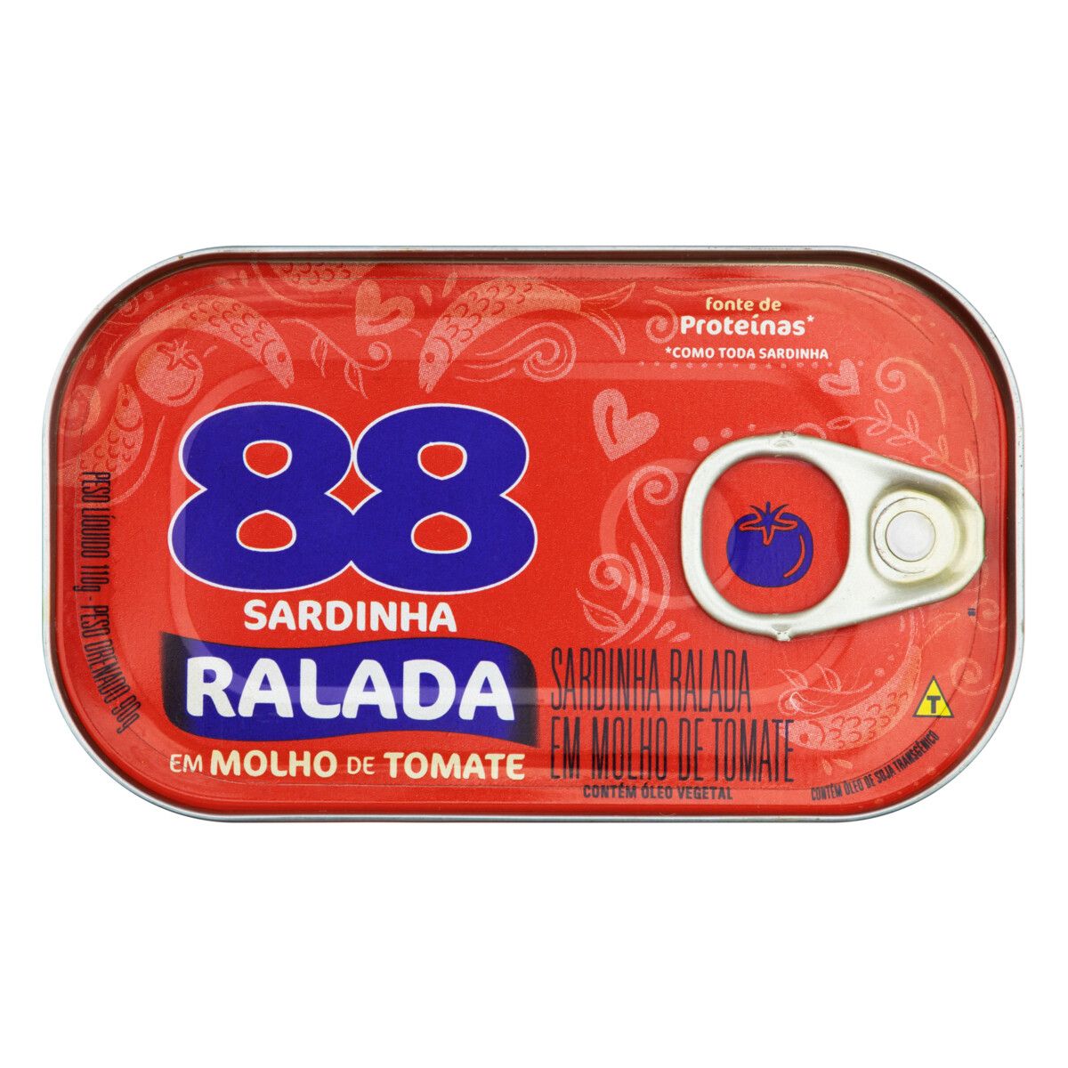 Sardinha 88 Ralada ao Molho de Tomate Lata 110g
