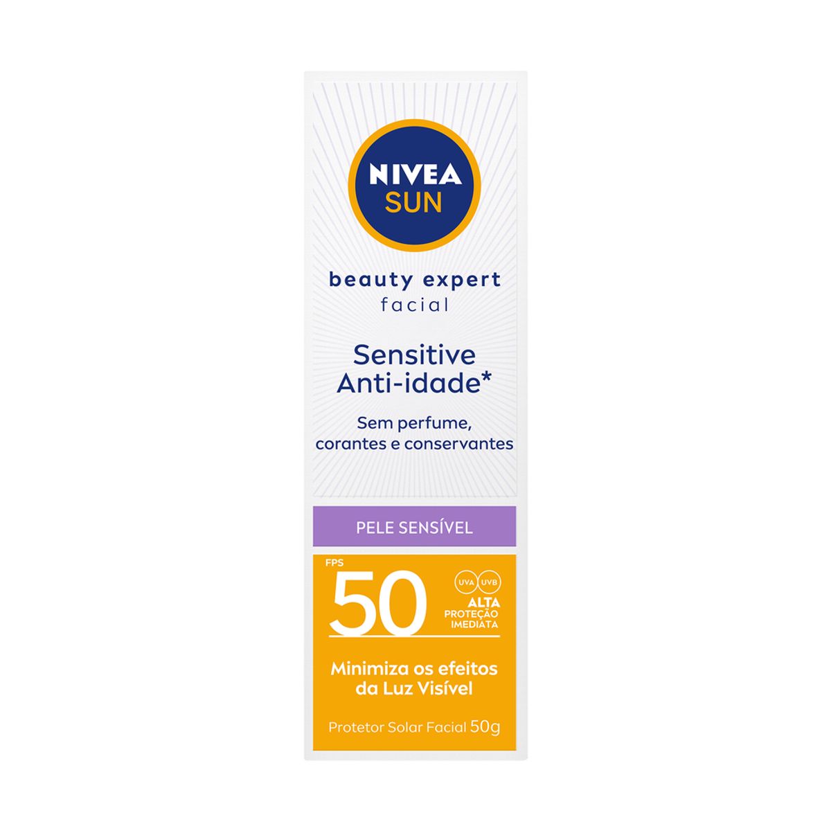 Nivea Sun Protetor Solar Facial Beauty Expert Sensitive FPS 50 50g