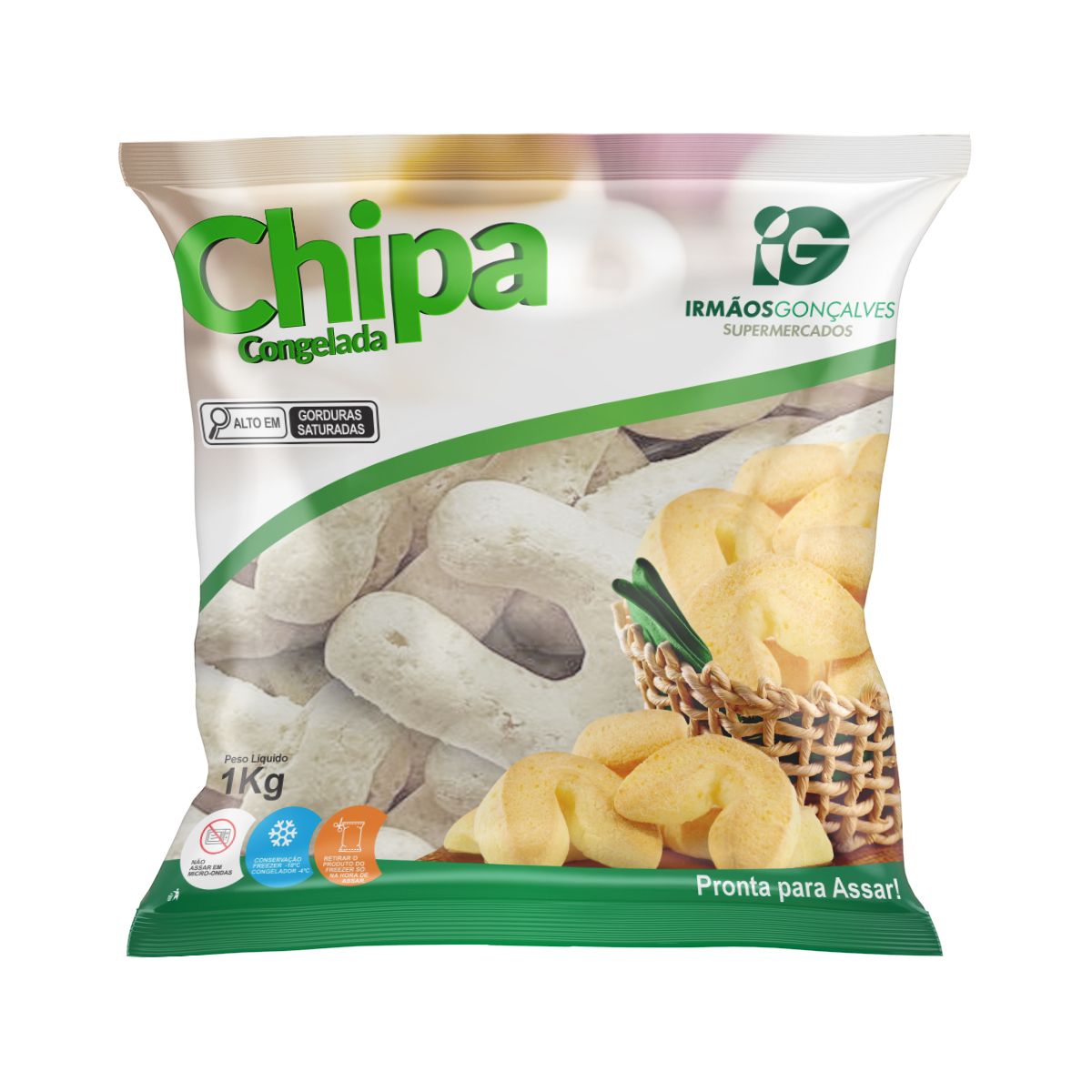 Chipa Congelada IG Pacote 1kg