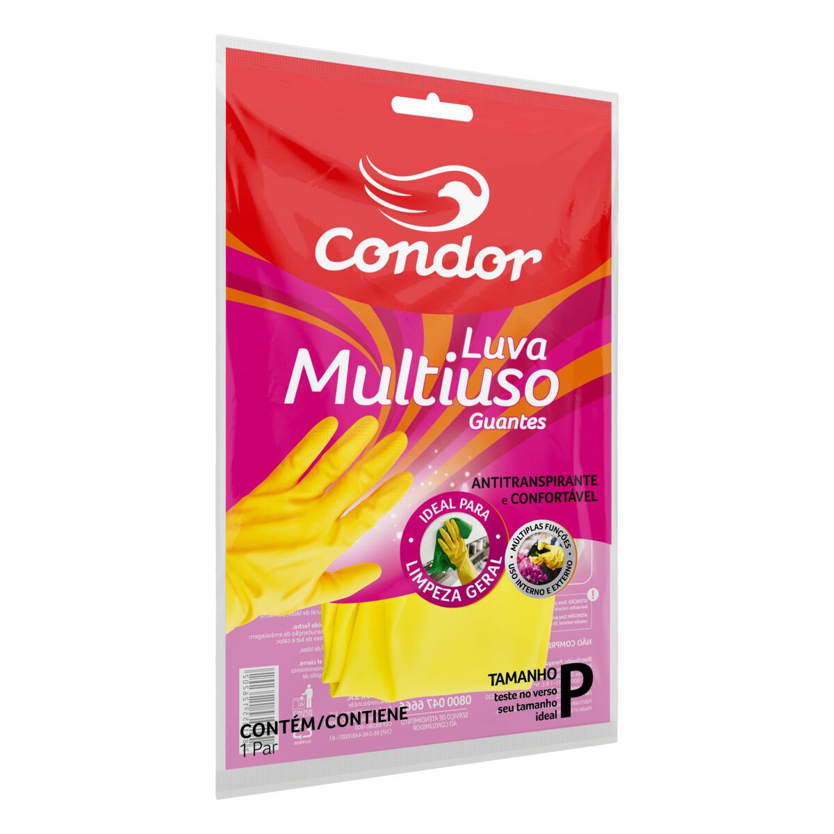 Luva Multiuso Amarela Condor Tamanho P image number 3