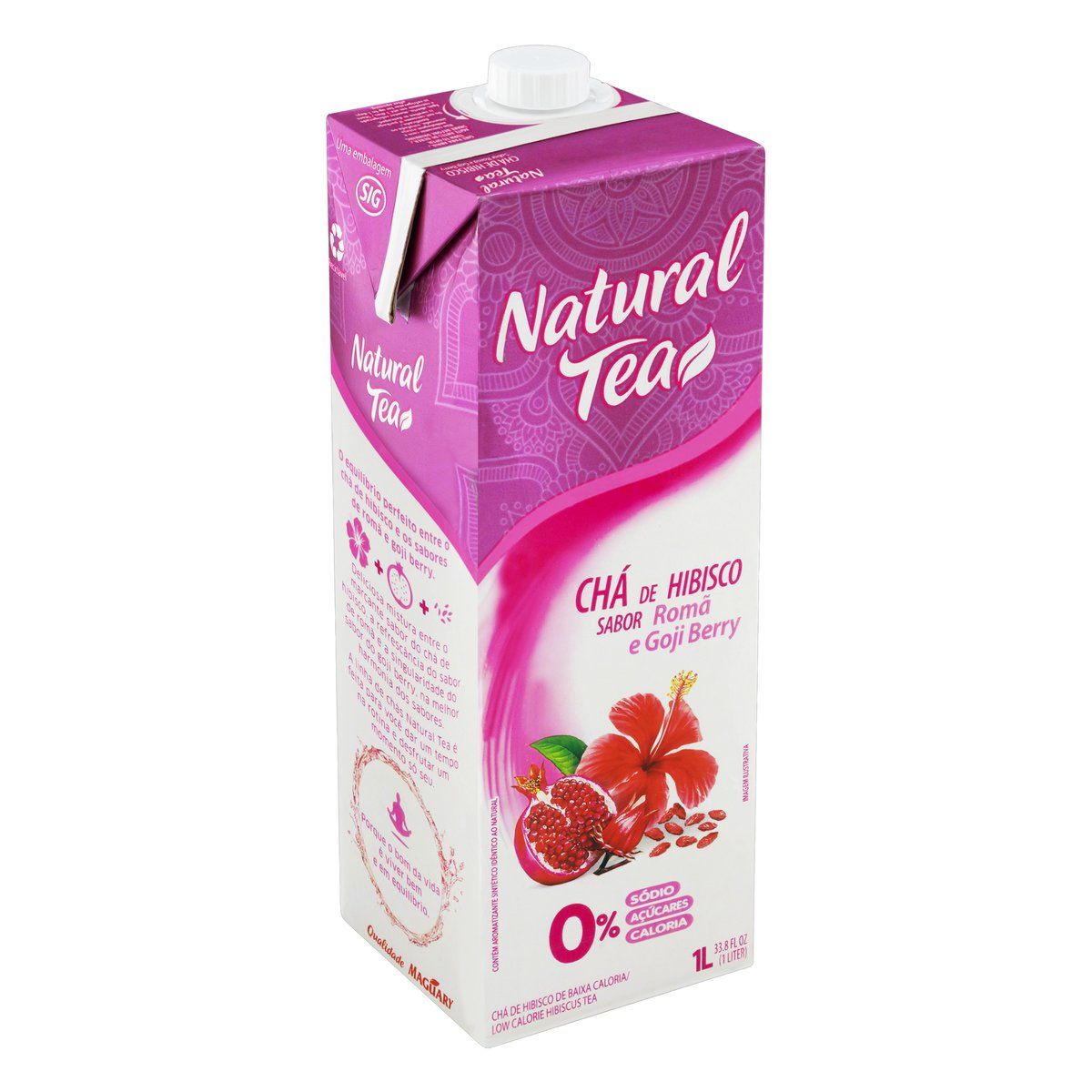 Chá Hibisco, Romã e Goji Berry Zero Açúcar Natural Tea Caixa 1l image number 3
