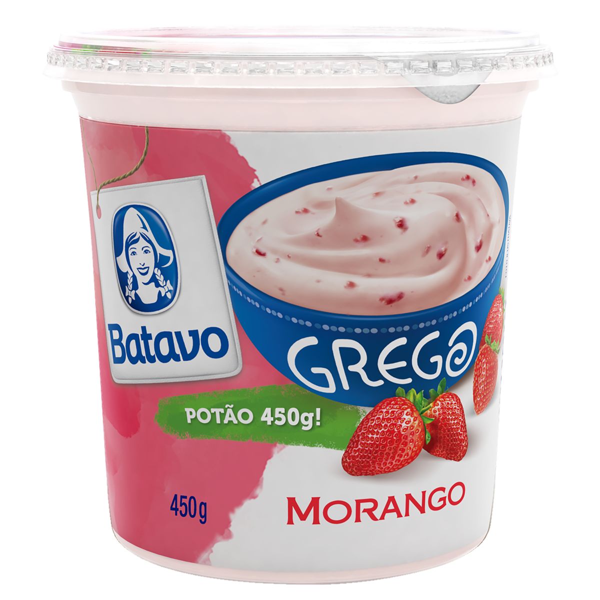 Iogurte Grego Batavo Morango Pote 450g image number 0