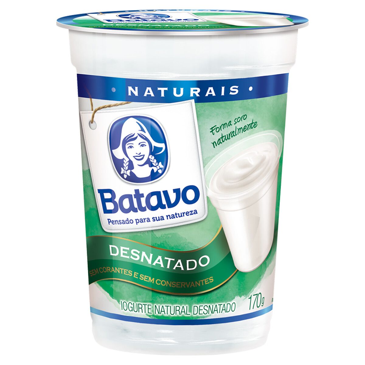 Iogurte Batavo Natural Desnatado Copo 170g image number 0