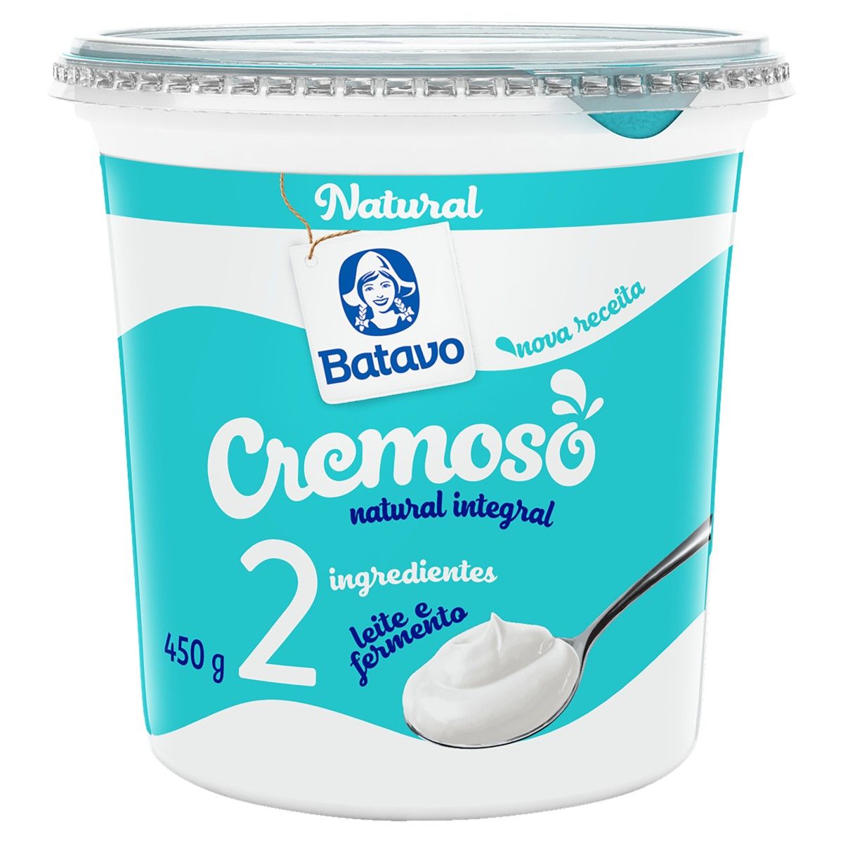 Iogurte Batavo Natural Integral Cremoso Pote 450g image number 0