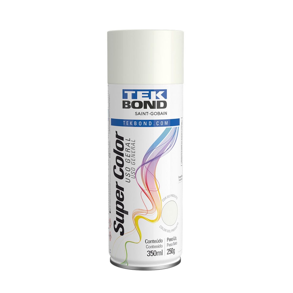 Tinta Spray Tek Bond Super Color Uso Geral Branco Fosco 350ml