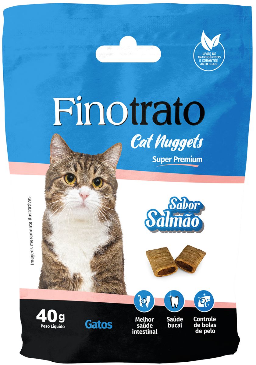 Nuggets para Gatos Finotrato Salmão 40g image number 0