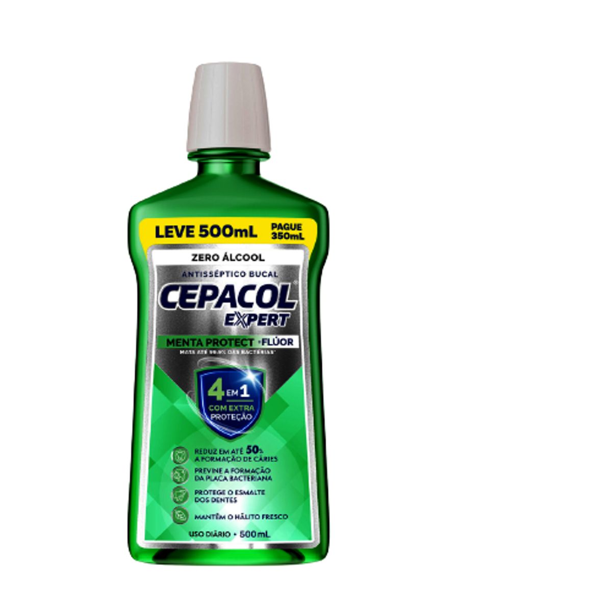 Enxaguante Bucal Cepacol Menta Protect Leve 500ml Pague 350ml