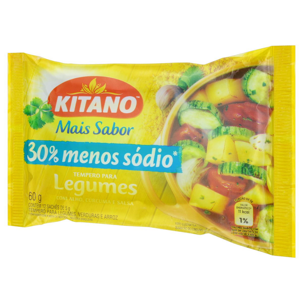 Tempero Pó para Legumes Kitano Mais Sabor Pacote 60g 12 Unidades image number 2