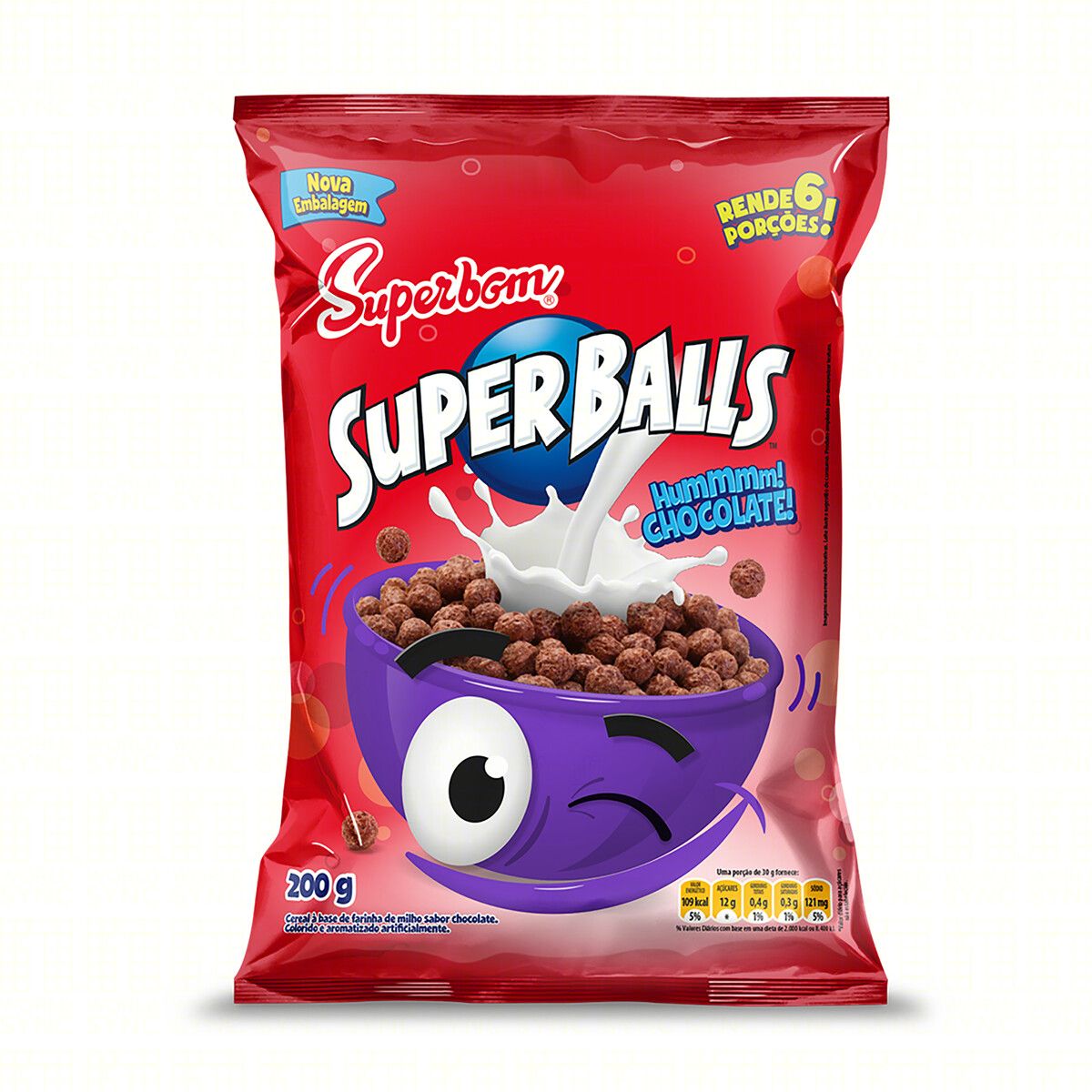 Cereal Matinal Chocolate Superbom Superballs Pacote 200g