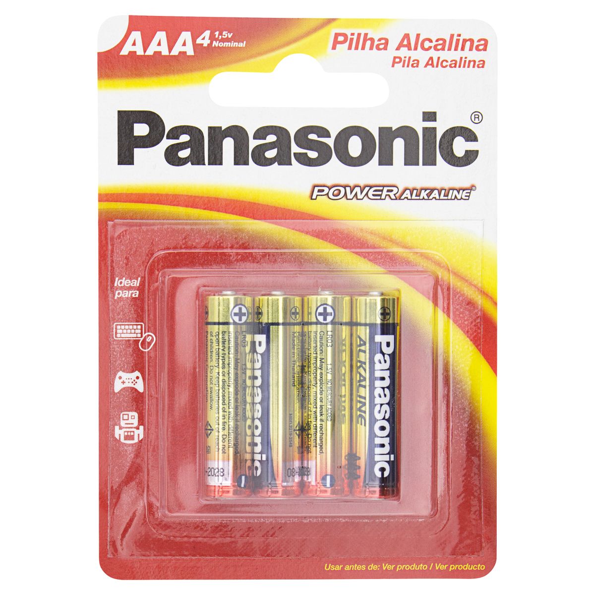 Pilha Alcalina AAA Panasonic Power Alkaline Palito 4 Unidades 1,5V