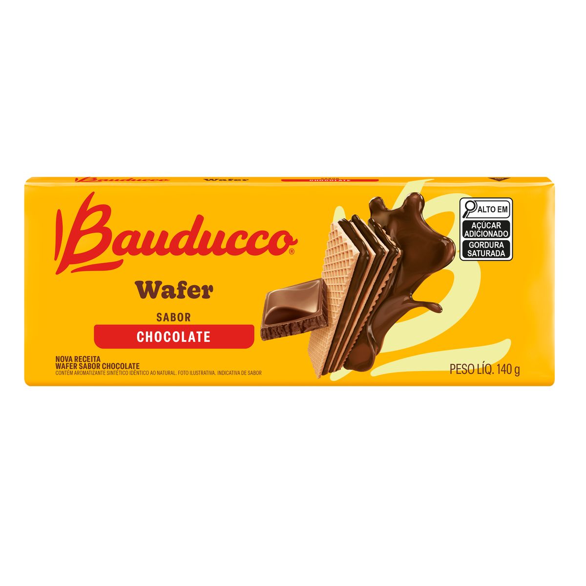 Biscoito Wafer Bauducco Chocolate Pacote 140g