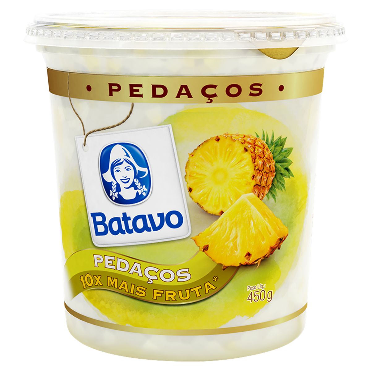 Iogurte Batavo Integral Abacaxi Pedaços Pote 450g image number 0