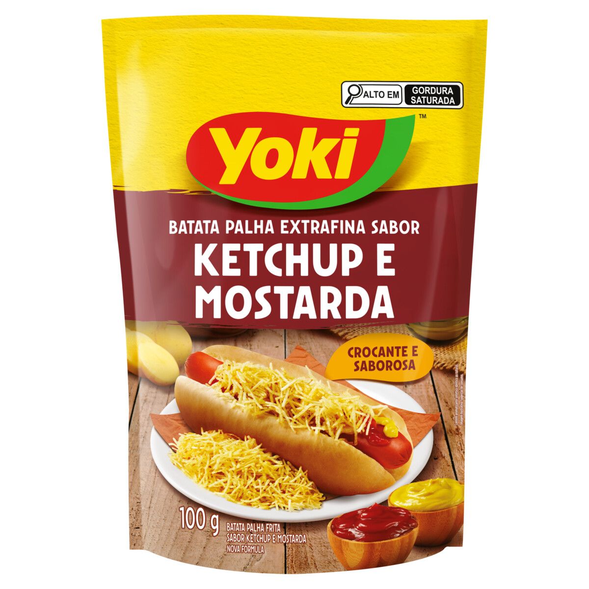 Batata Palha Yoki Extrafina Ketchup e Mostarda 100g
