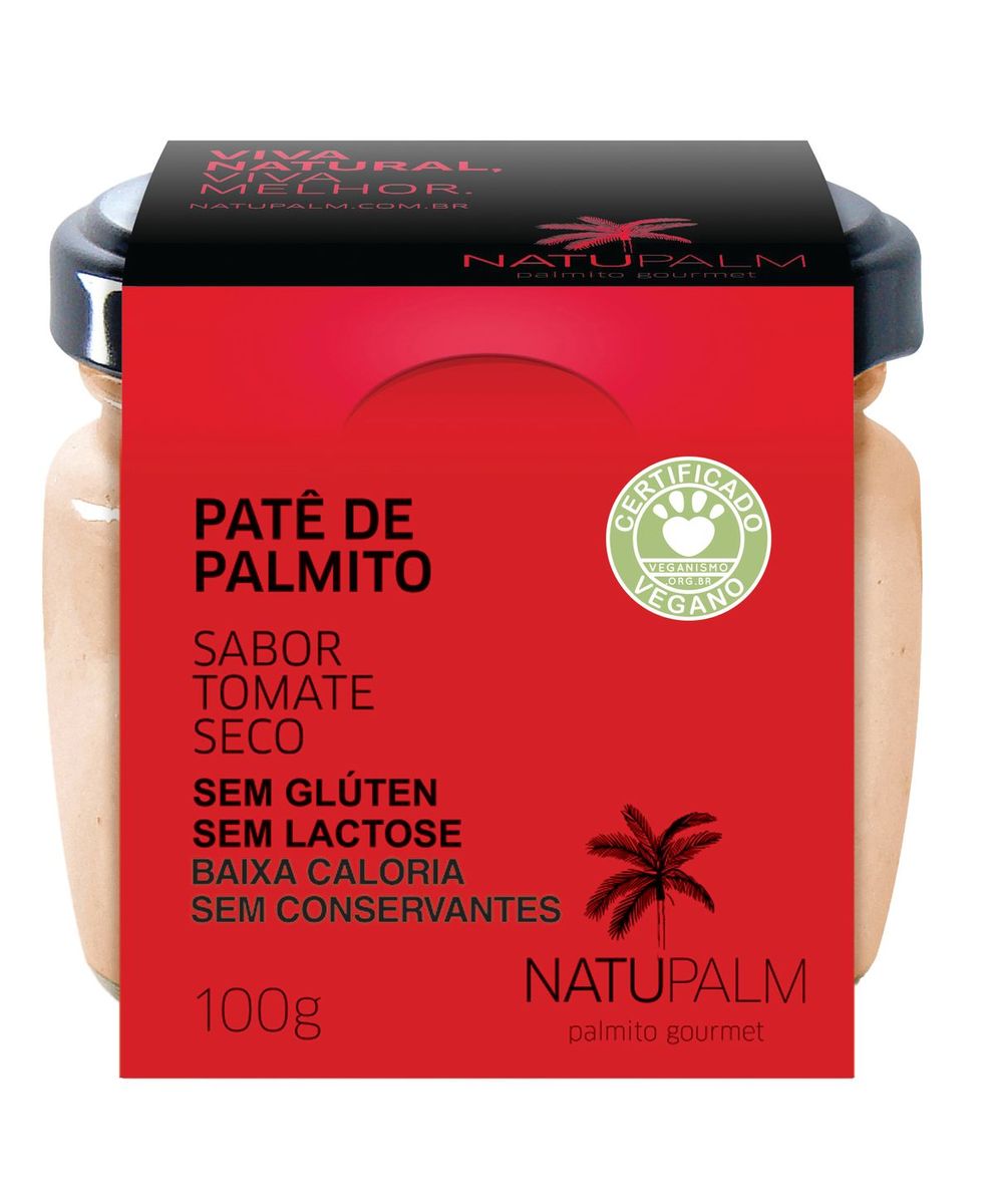 Patê de Palmito Natupalm Gourmet Sabor Tomate Seco 100g