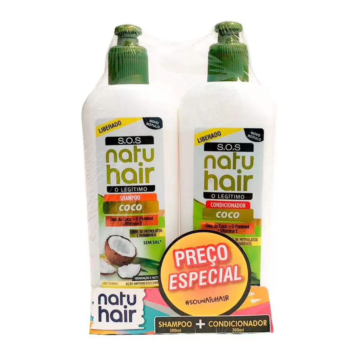 Conjunto Shampoo + Condicionador Natu Hair Coco Promocional image number 0