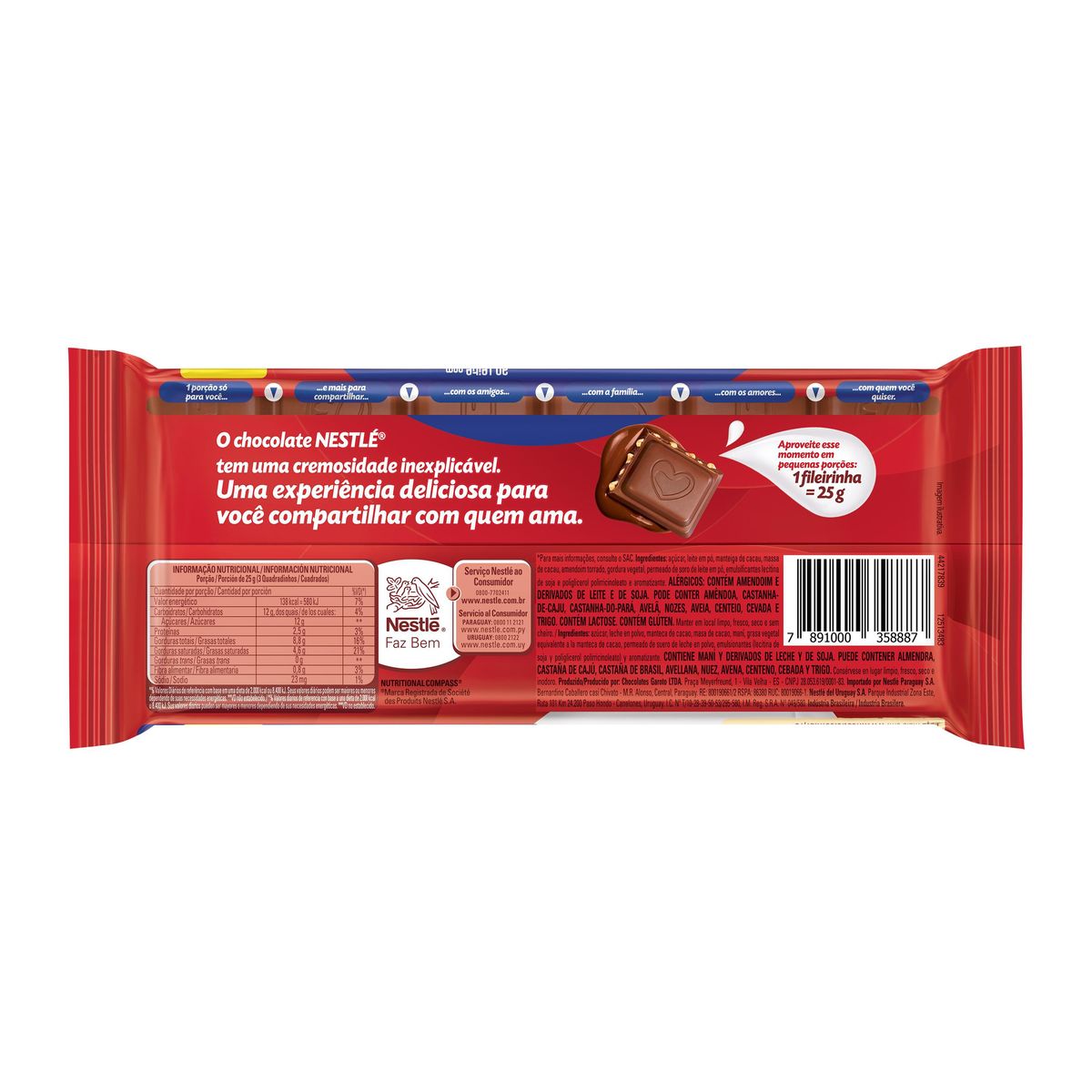 Chocolate Nestlé Classic ao Leite com Amendoim 150g image number 1