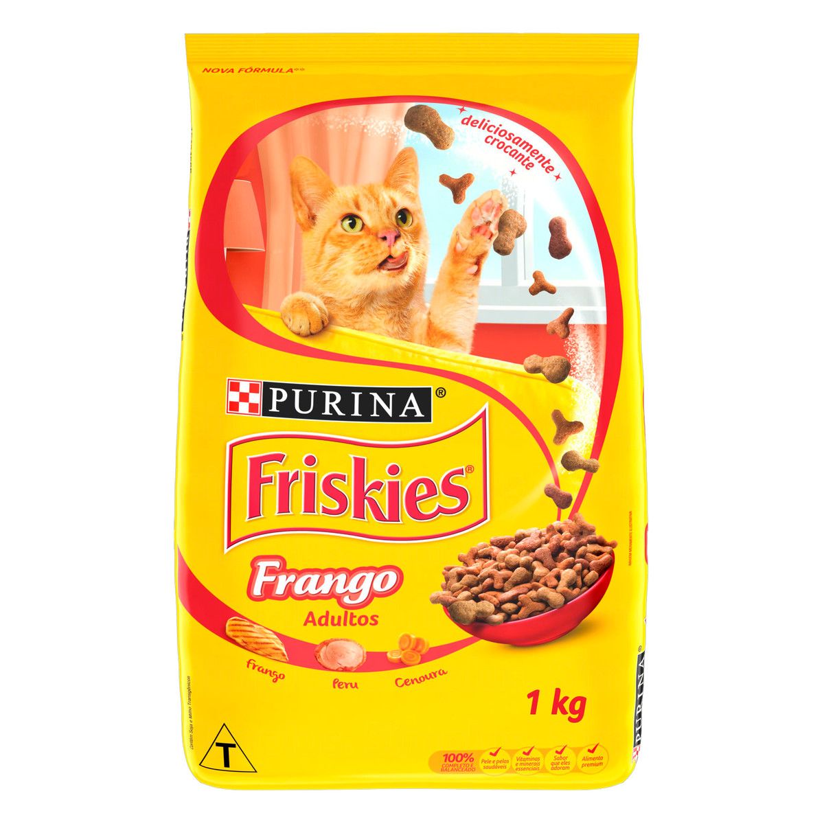 Alimento para Gatos Adultos Frango Purina Friskies Pacote 1kg