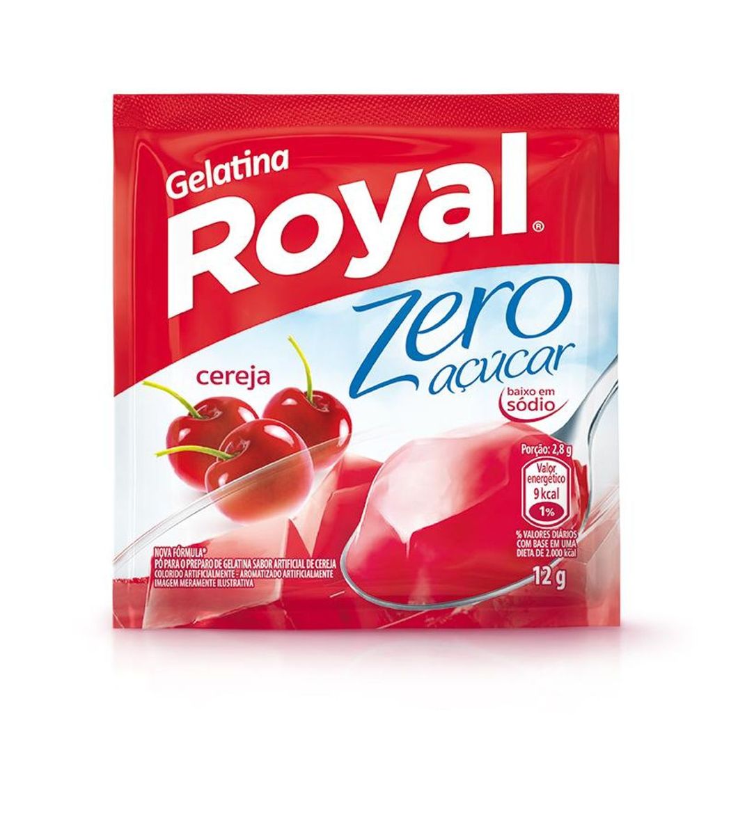 Gelatina em Pó Royal Zero Açúcar Cereja 12g