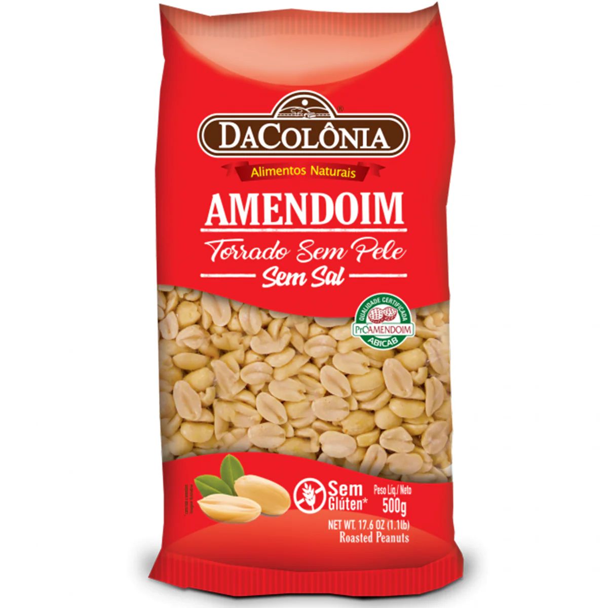 Amendoim Torrado sem Pele DaColônia Pacote 500g