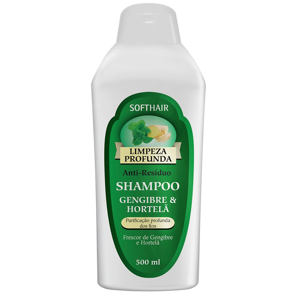 Shampoo Softhair Anti-Resíduo Gengibre e Hortelã 500ml