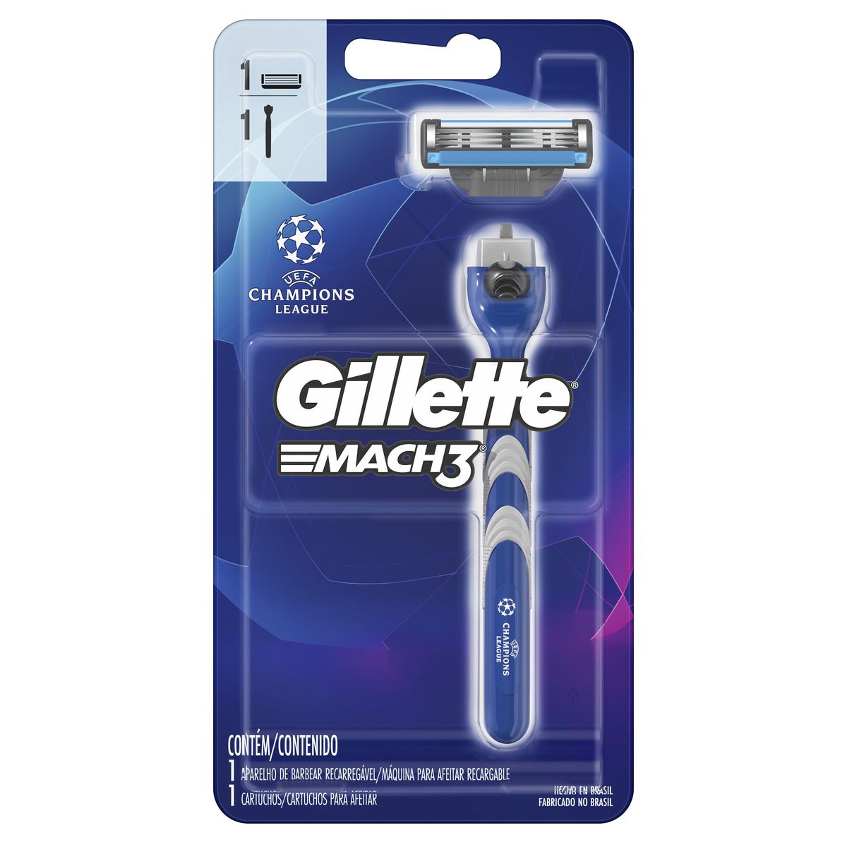 Aparelho de Barbear Gillette Mach3 Edição UEFA Champions League